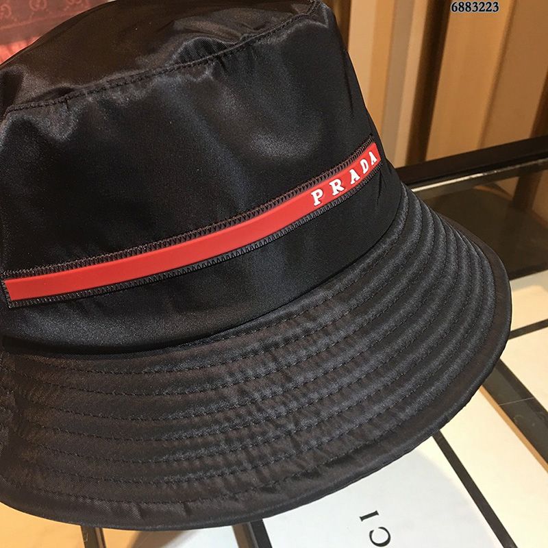 Prada Technical Fabric Bucket Hat In Black