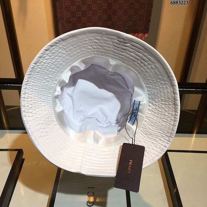 Prada Technical Fabric Bucket Hat In White