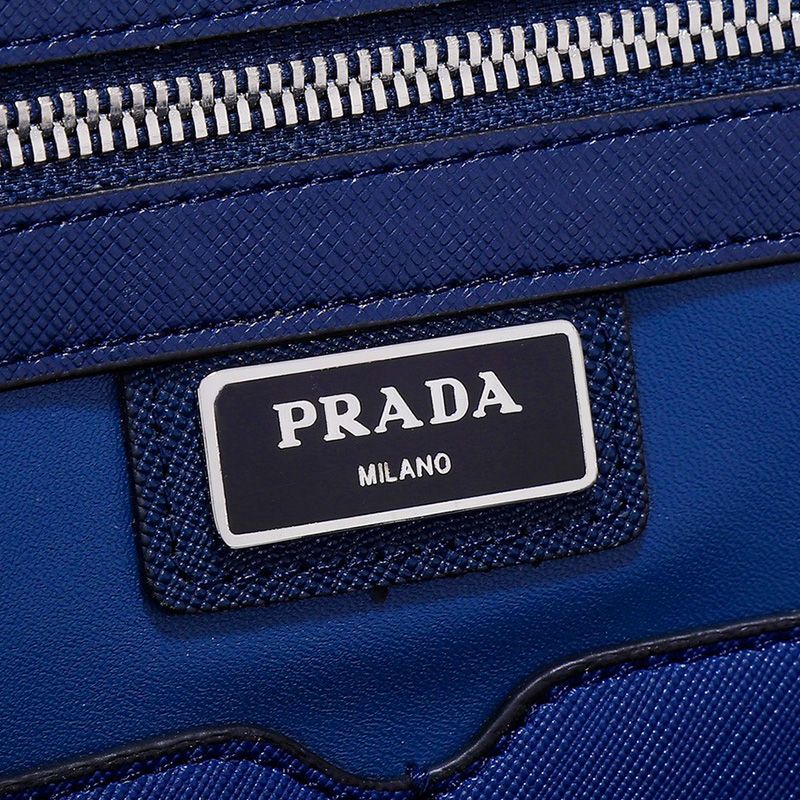 Prada VS363R Ribbon Saffiano Leather Briefcase In Light Blue