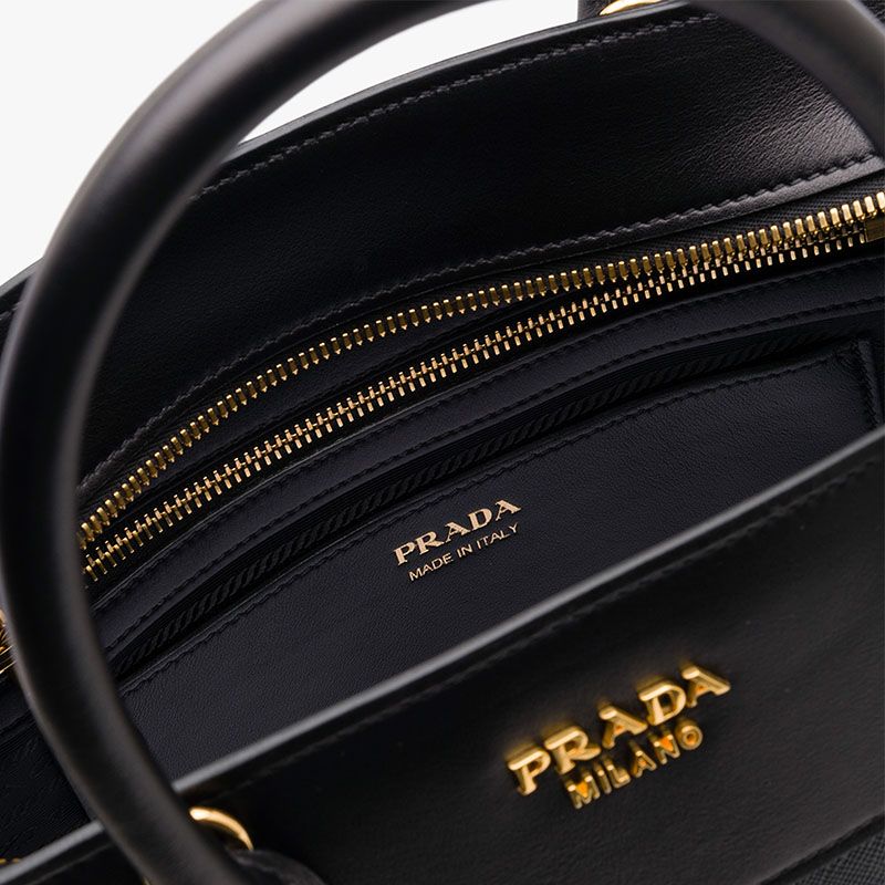 Prada 1BA046 Saffiano Leather Esplanade Bag In Black