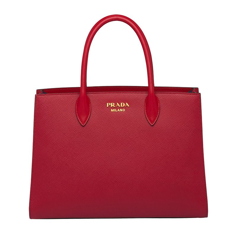 Prada 1BA153 Saffiano Leather Double Bag In Red