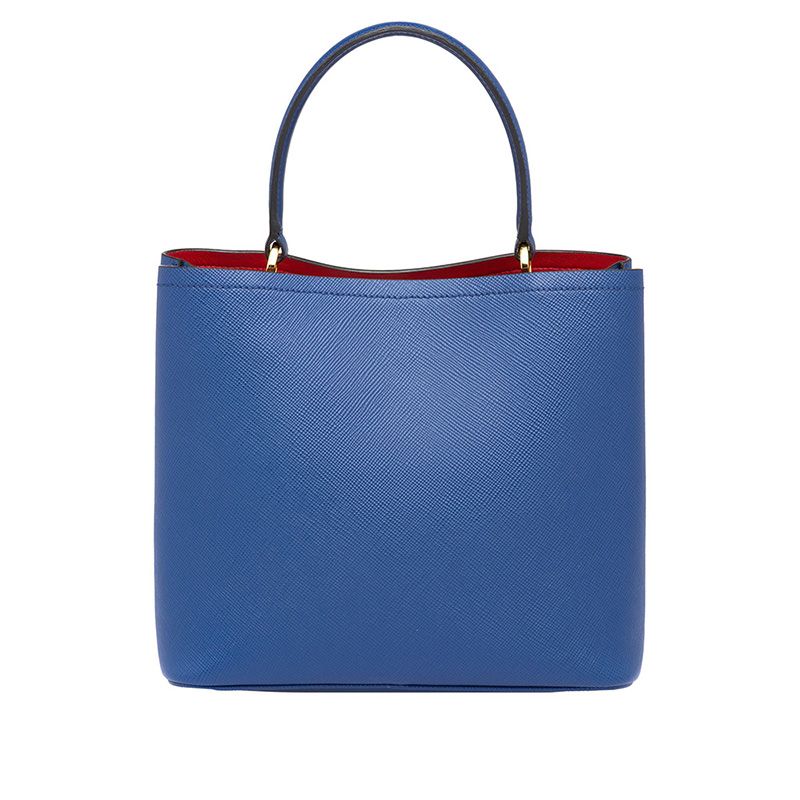 Prada 1BA211 Saffiano Leather Panier Bag In Blue