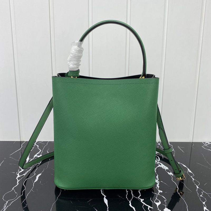 Prada 1BA212 Saffiano Leather Panier Bag In Green