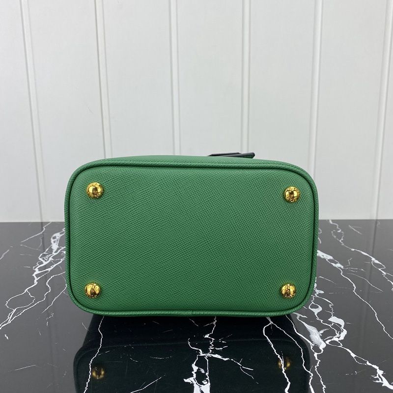 Prada 1BA212 Saffiano Leather Panier Bag In Green