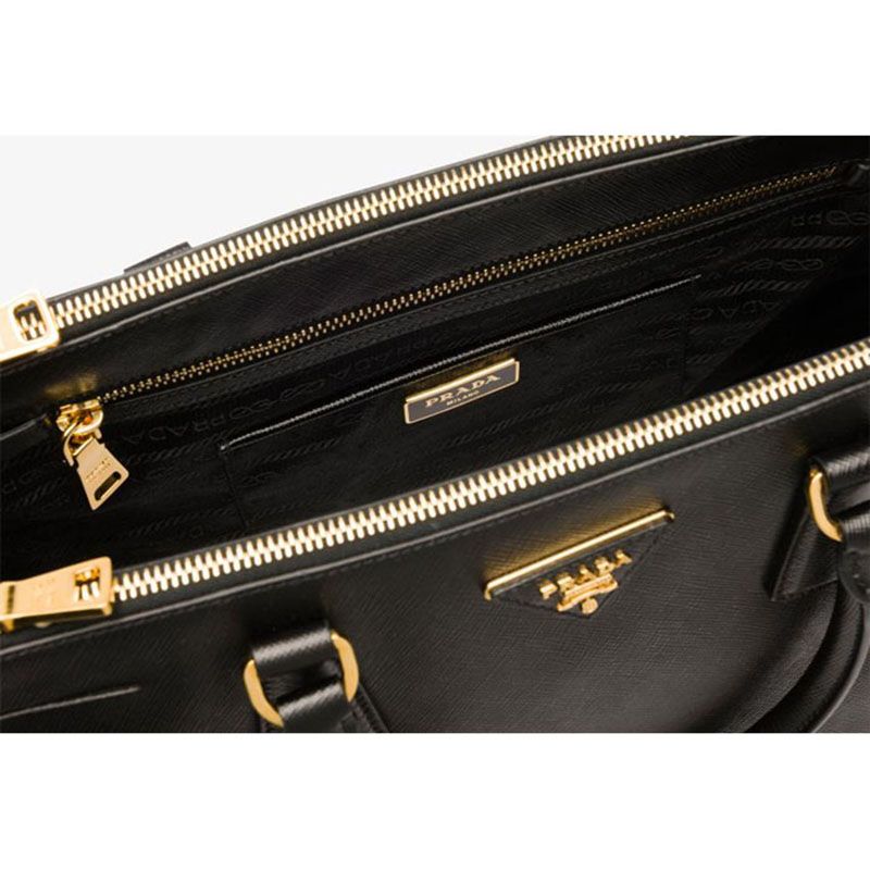 Prada 1BA274 Saffiano Leather Galleria Bag In Black