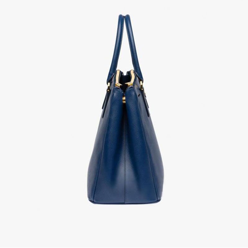 Prada 1BA274 Saffiano Leather Galleria Bag In Navy Blue