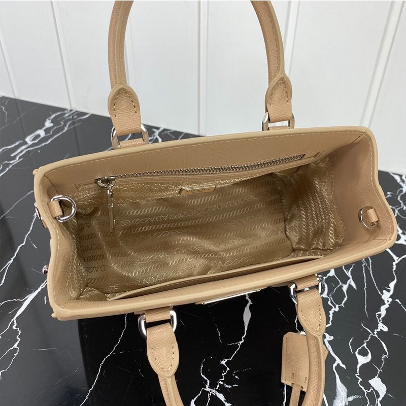 Prada 1BA296 Mini Saffiano Leather Galleria Bag In Apricot