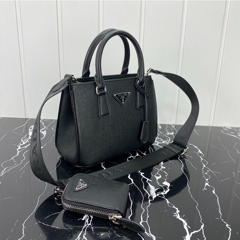 Prada 1BA296 Mini Saffiano Leather Galleria Bag In Black