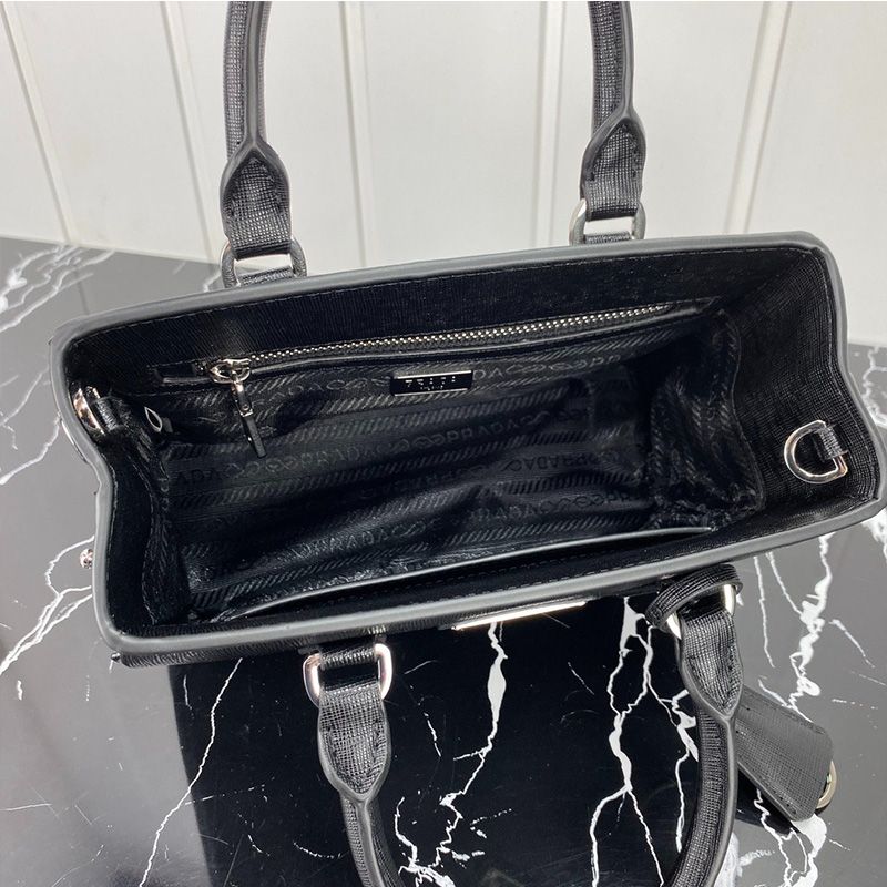 Prada 1BA296 Mini Saffiano Leather Galleria Bag In Black