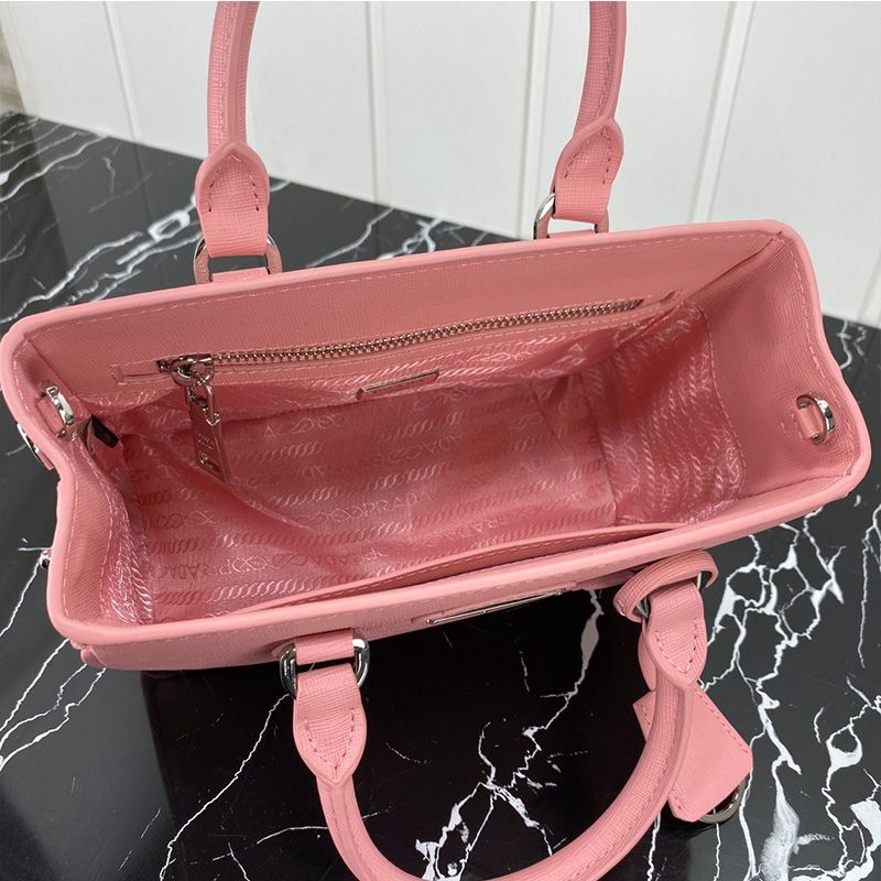 Prada 1BA296 Mini Saffiano Leather Galleria Bag In Pink