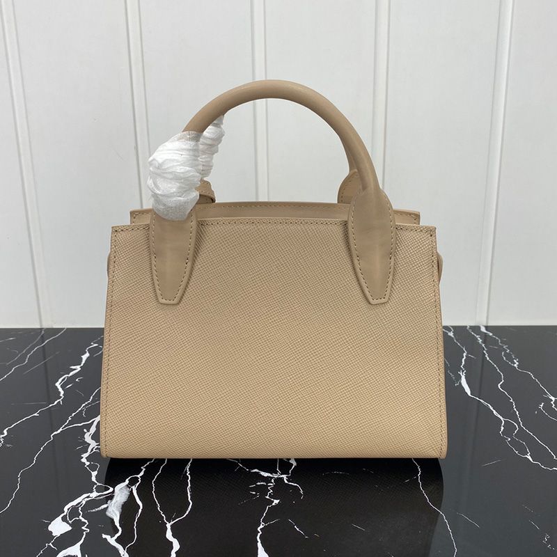 Prada 1BA297 Saffiano Leather Kristen Handbag In Khaki