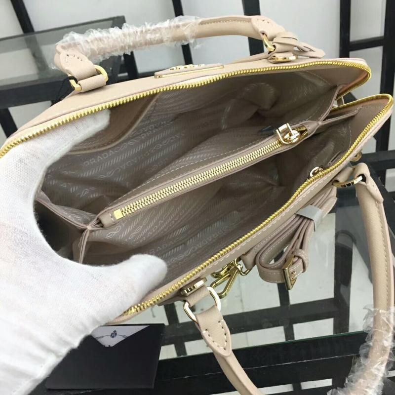 Prada 1BA837 Saffiano Leather Promenade Bag In Apricot