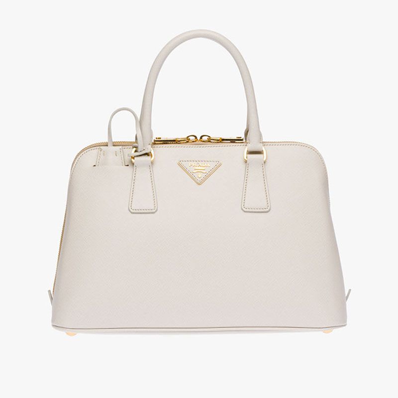 Prada 1BA837 Saffiano Leather Promenade Bag In White