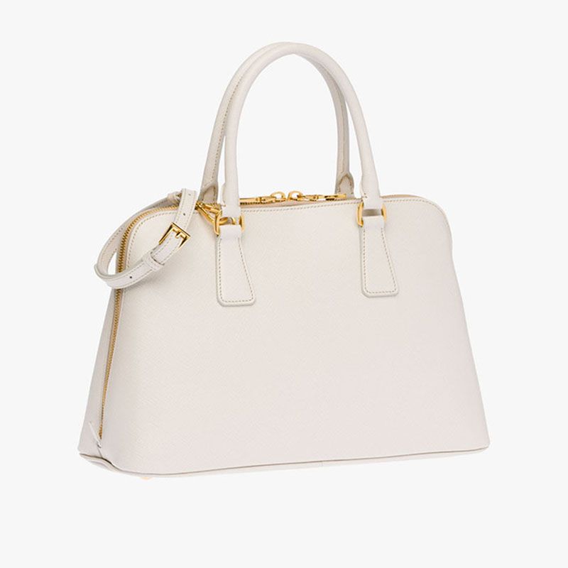 Prada 1BA837 Saffiano Leather Promenade Bag In White