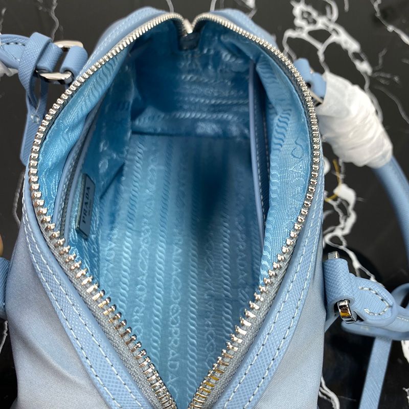 Prada 1BA846 Saffiano Leather Tote In Blue