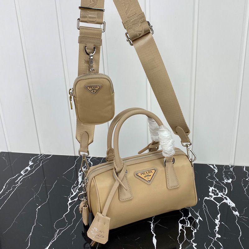 Prada 1BA846 Saffiano Leather Tote In Khaki