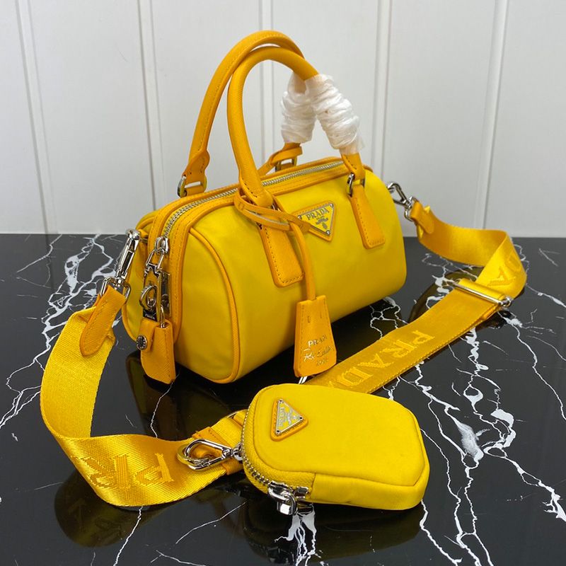 Prada 1BA846 Saffiano Leather Tote In Yellow