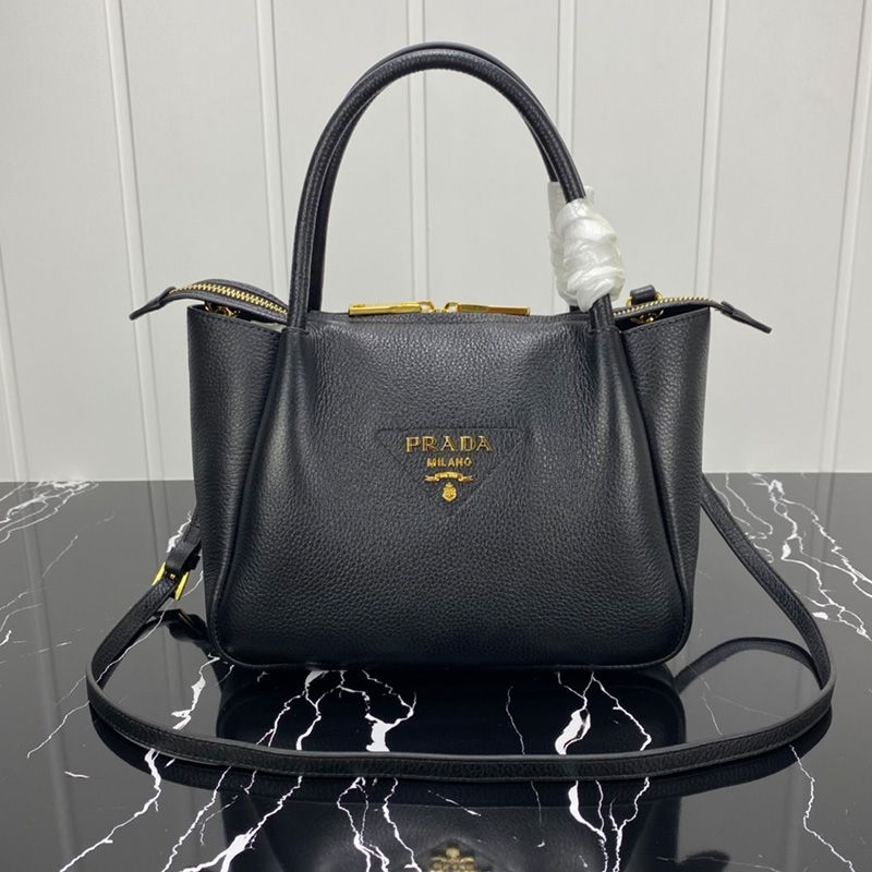 Prada 1BC145 Leather Handbag In Black