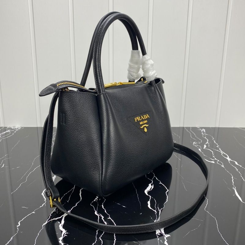 Prada 1BC145 Leather Handbag In Black