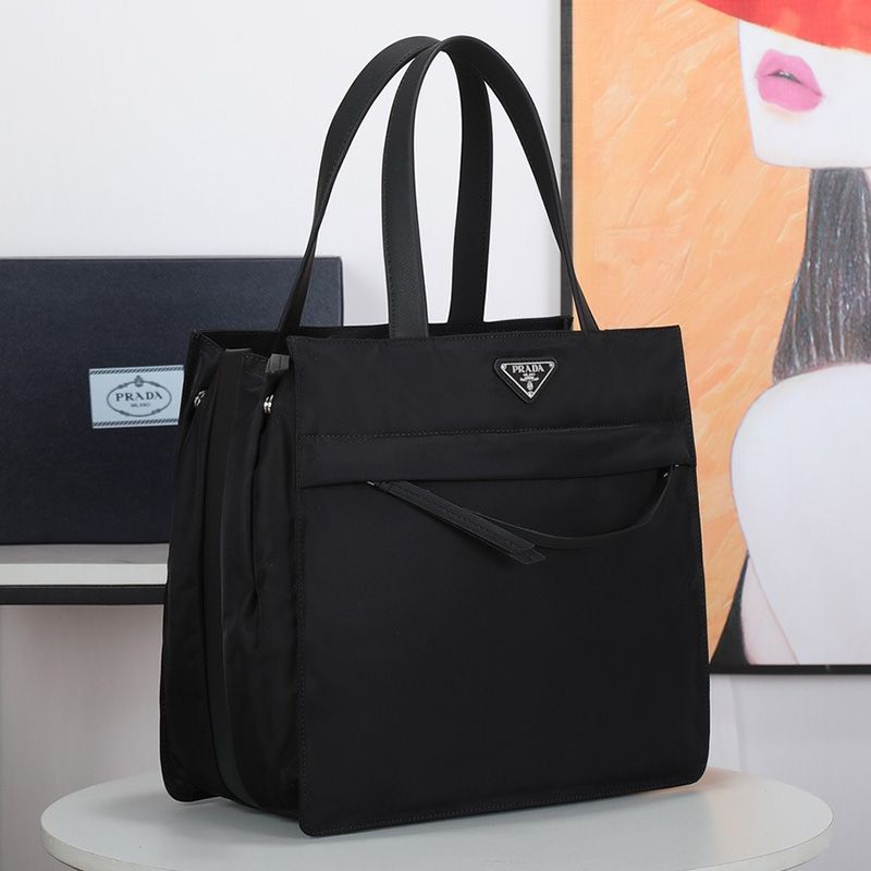 Prada 1BC318 Nylon Handbag In Black