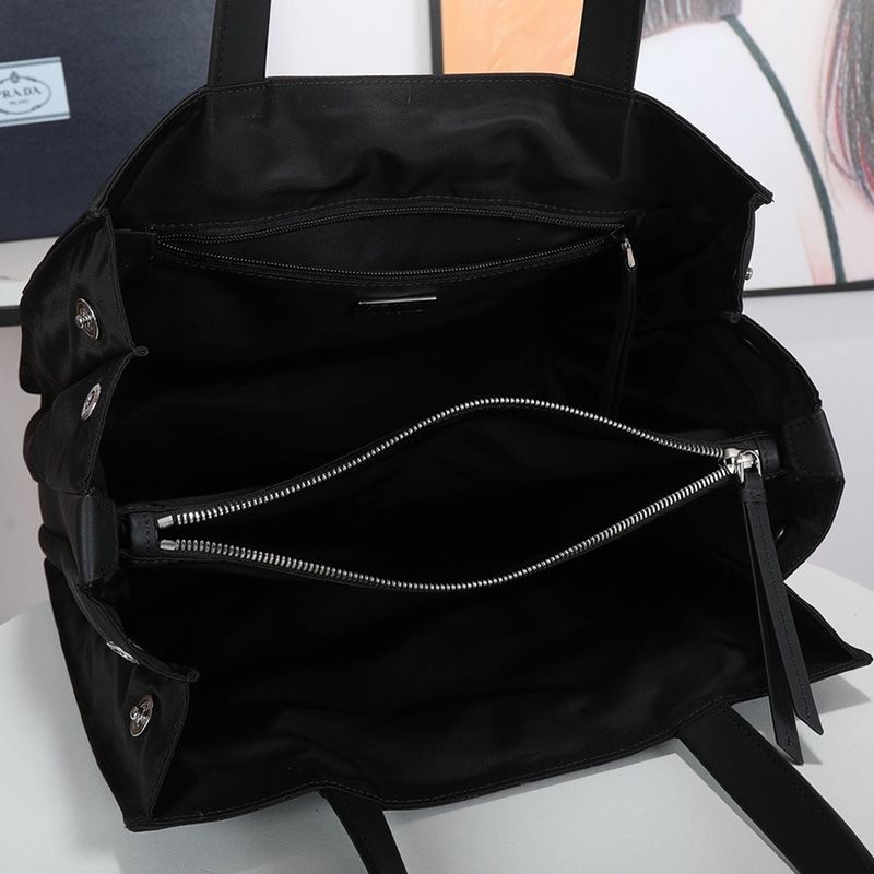 Prada 1BC318 Nylon Handbag In Black