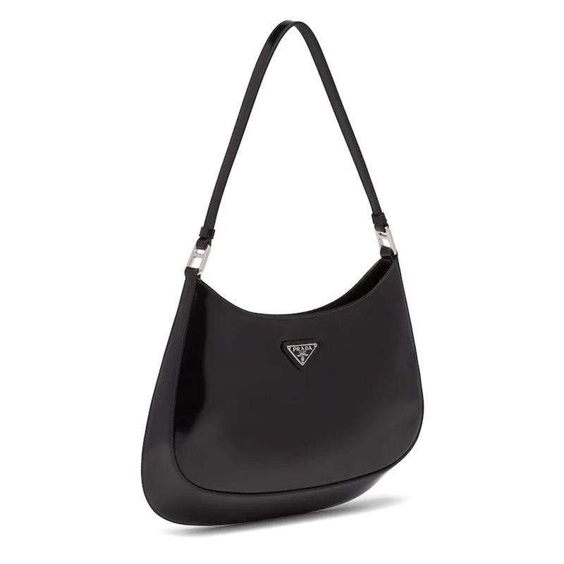 Prada 1BC499 Brushed Leather Cleo Bag Black