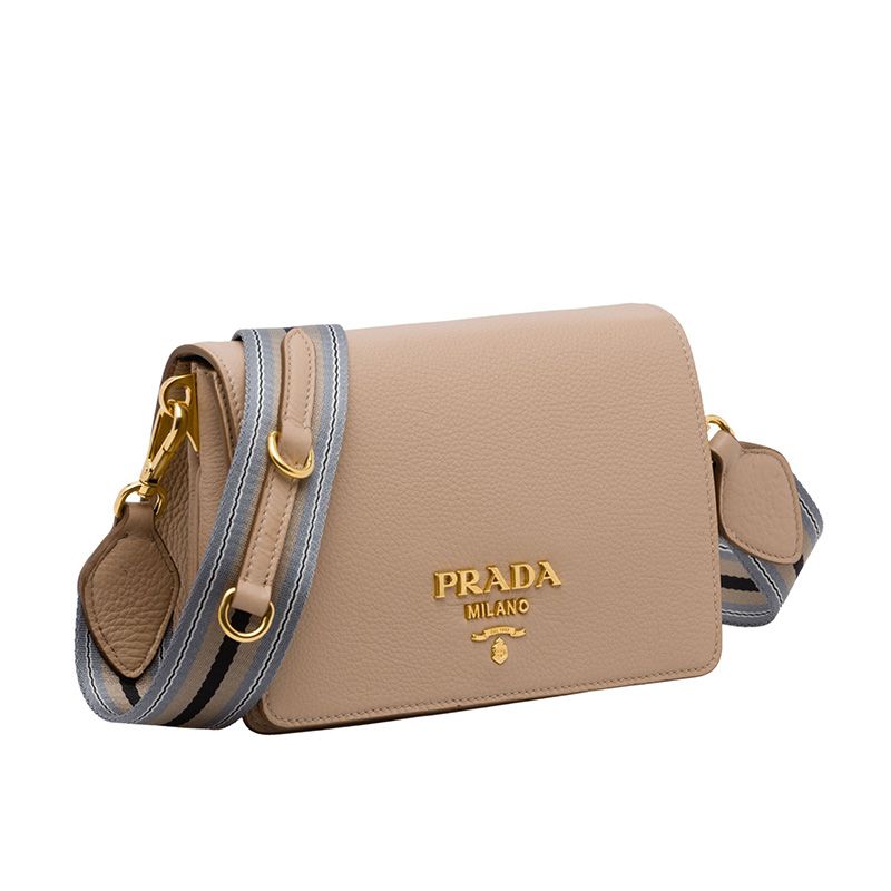 Prada 1BD102 Calf Leather Shoulder Bag In Apricot