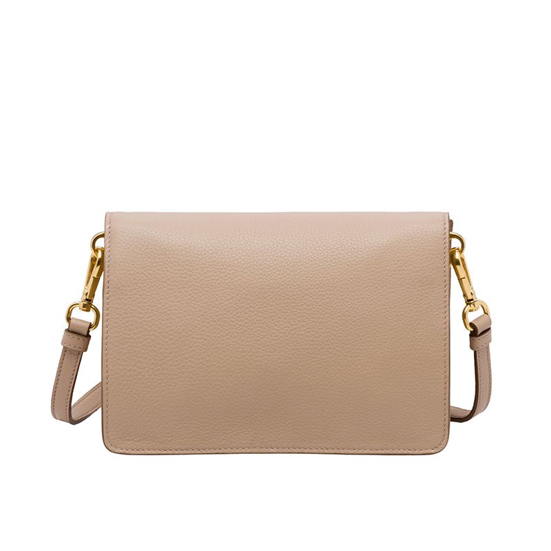 Prada 1BD102 Calf Leather Shoulder Bag In Apricot