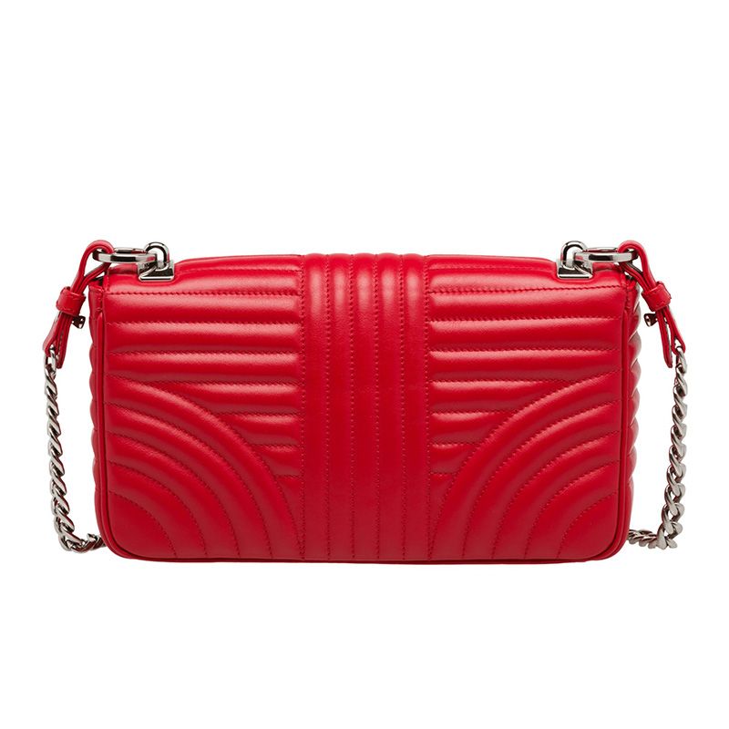 Prada 1BD108 Calf Leather Diagramme Bag In Red