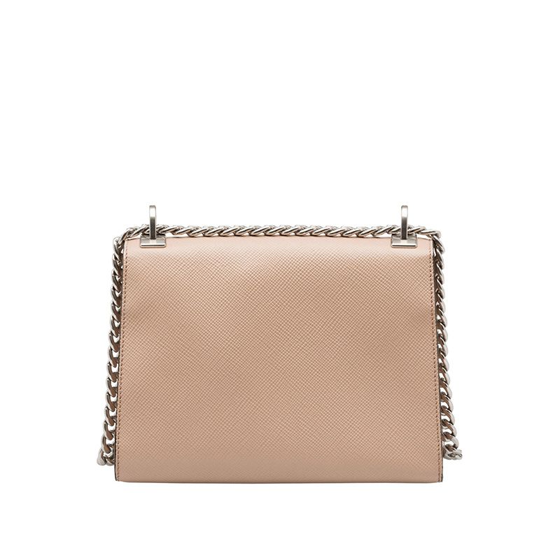 Prada 1BD127 Saffiano Leather Monochrome Bag In Apricot