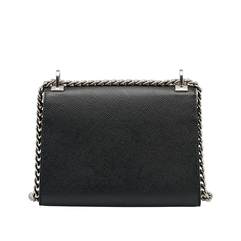 Prada 1BD127 Saffiano Leather Monochrome Bag In Black