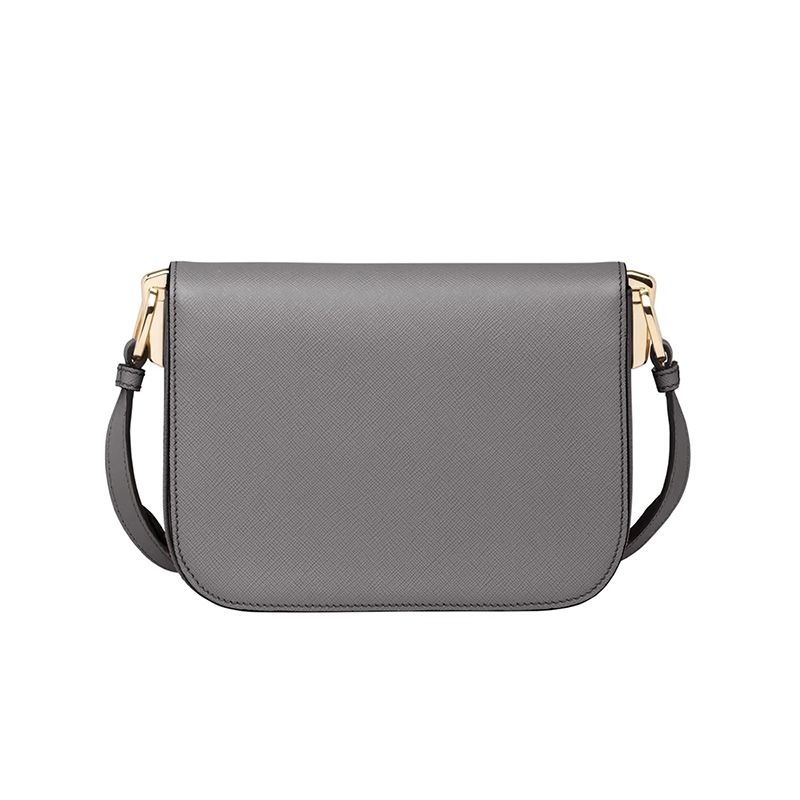 Prada 1BD217 Saffiano Leather Embleme Bag In Grey