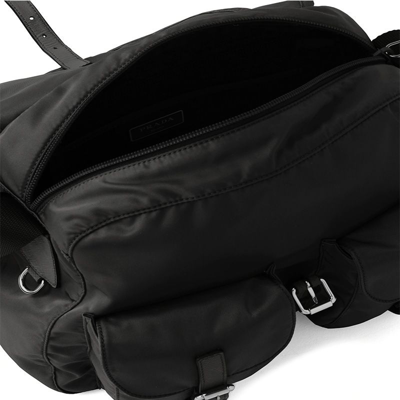 Prada 1BD225 Nylon Shoulder Bag In Black