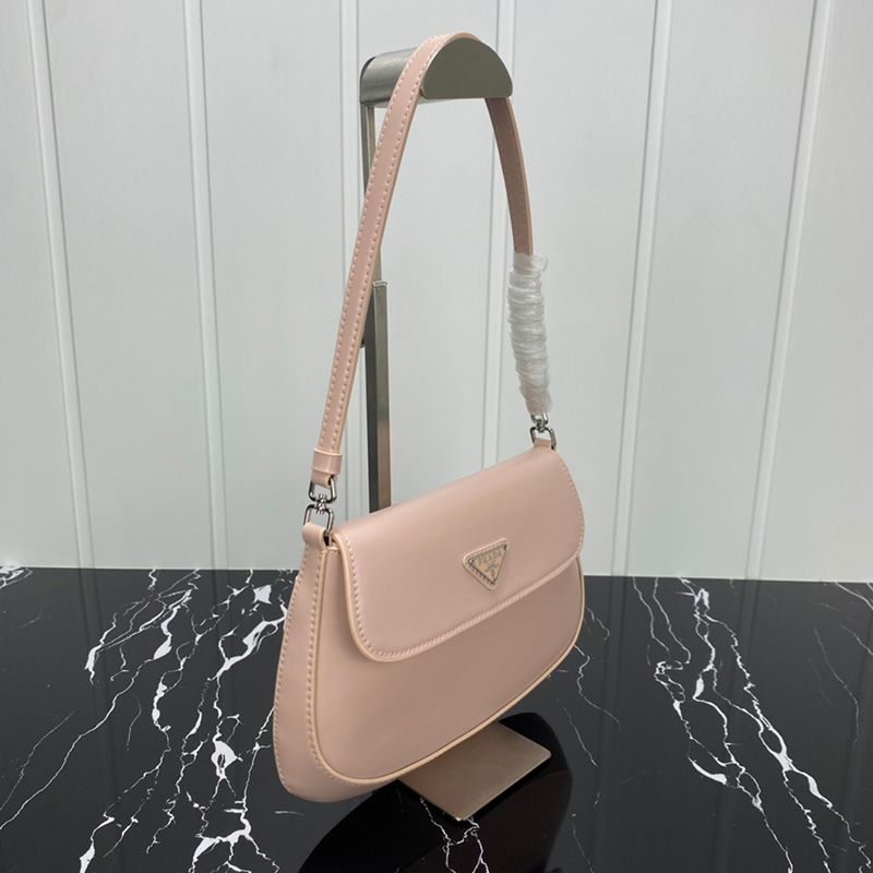 Prada 1BD311 Brushed Leather Cleo Bag In Pink