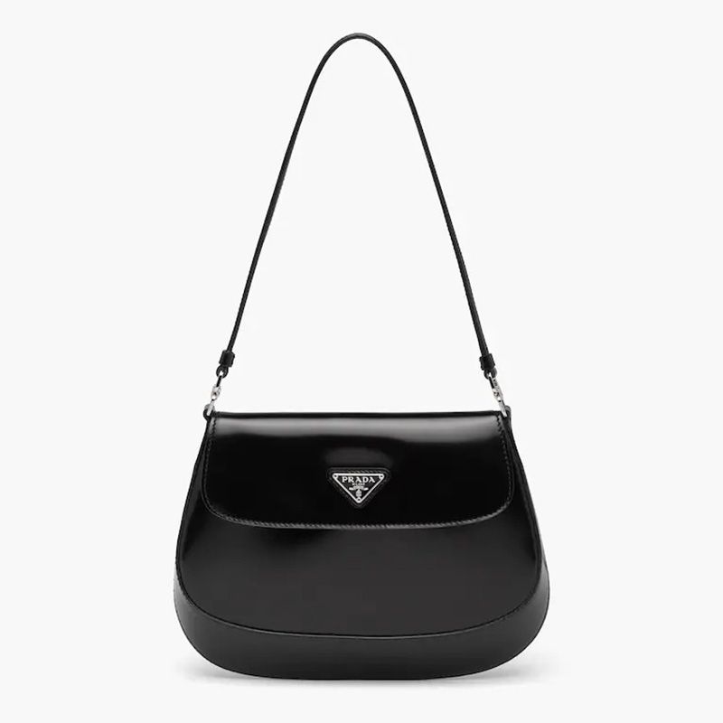 Prada 1BD311 Full Leather Cleo Bag In Black