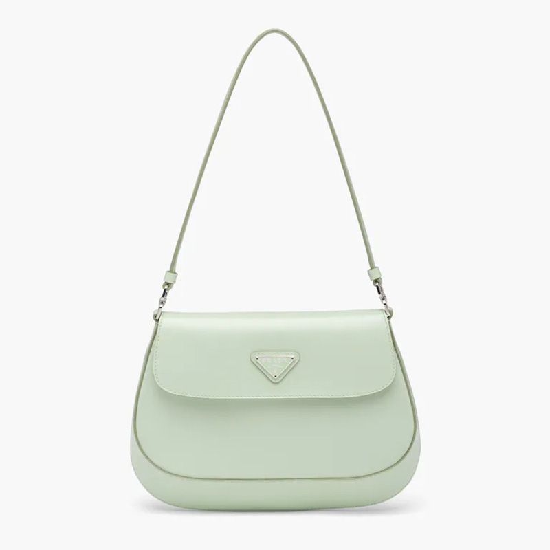 Prada 1BD311 Full Leather Cleo Bag In Light Green