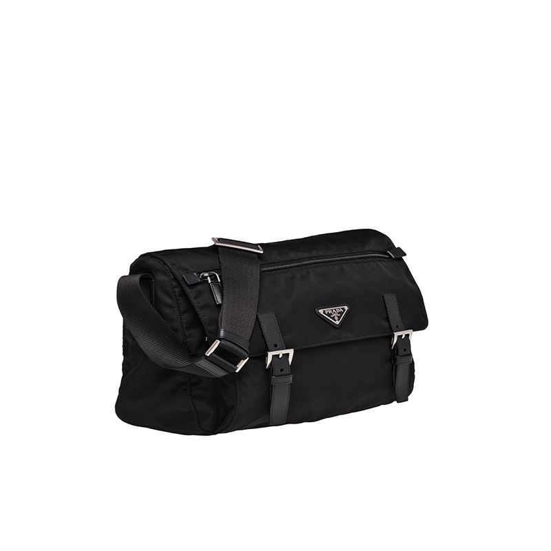 Prada 1BD671 Medium Nylon Shoulder Bag In Black