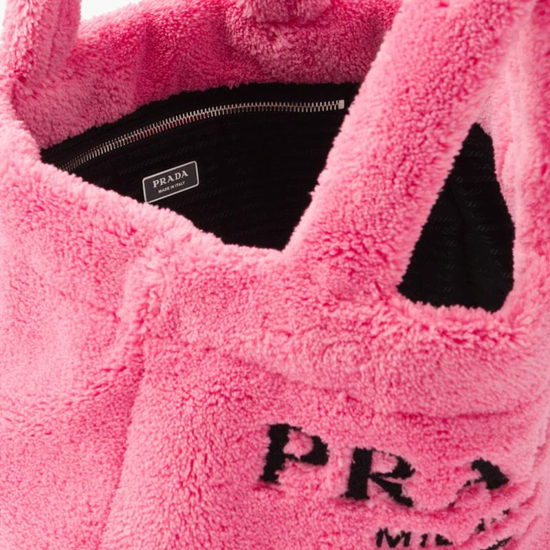 Prada 1BG130 Terry Tote In Pink