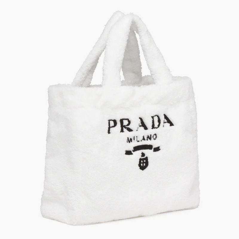 Prada 1BG130 Terry Tote In White