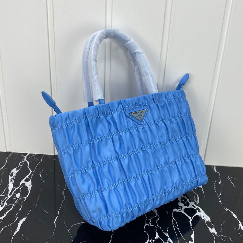 Prada 1BG321 Nylon Shoulder Bag In Blue