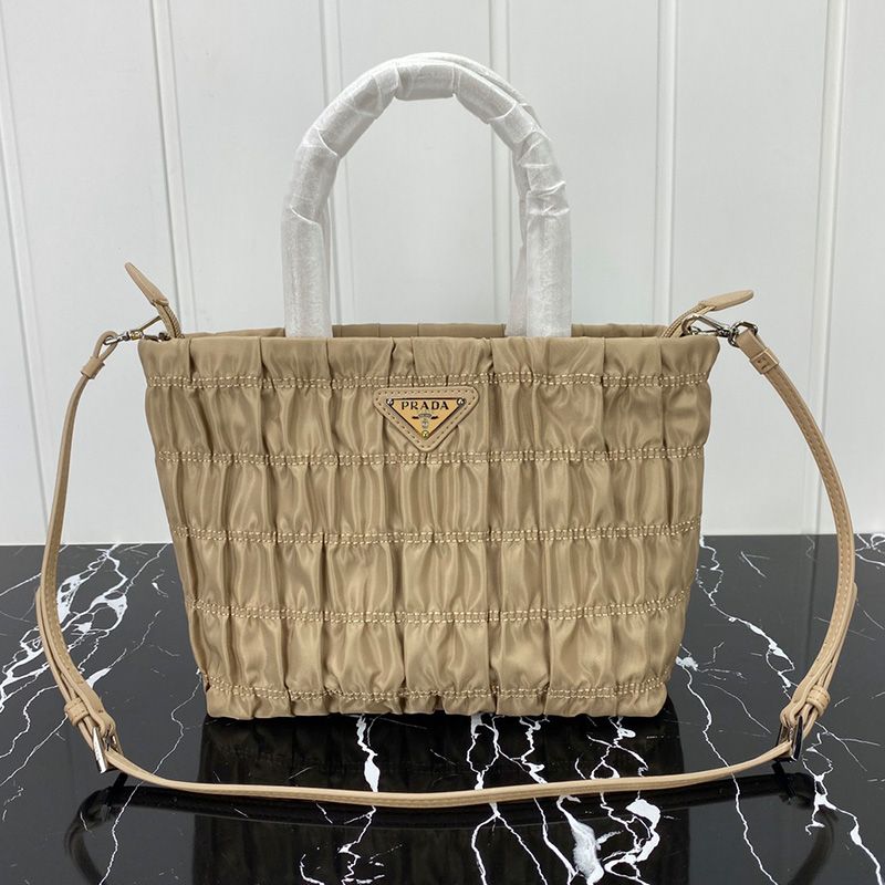 Prada 1BG321 Nylon Shoulder Bag In Khaki