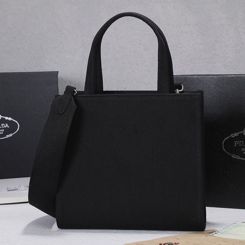 Prada 1BG382 Large Drill Tote In Black