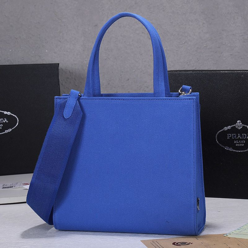 Prada 1BG382 Large Drill Tote In Blue