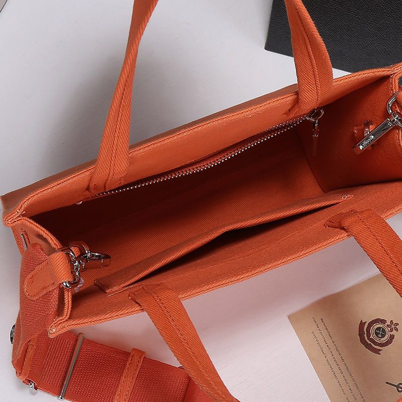 Prada 1BG382 Large Drill Tote In Orange