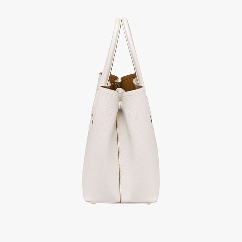 Prada 1BG756 Saffiano Leather Double Bag In White