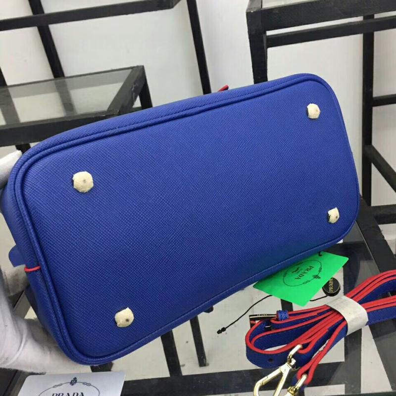 Prada 1BG820 Saffiano Leather Double Bag In Blue