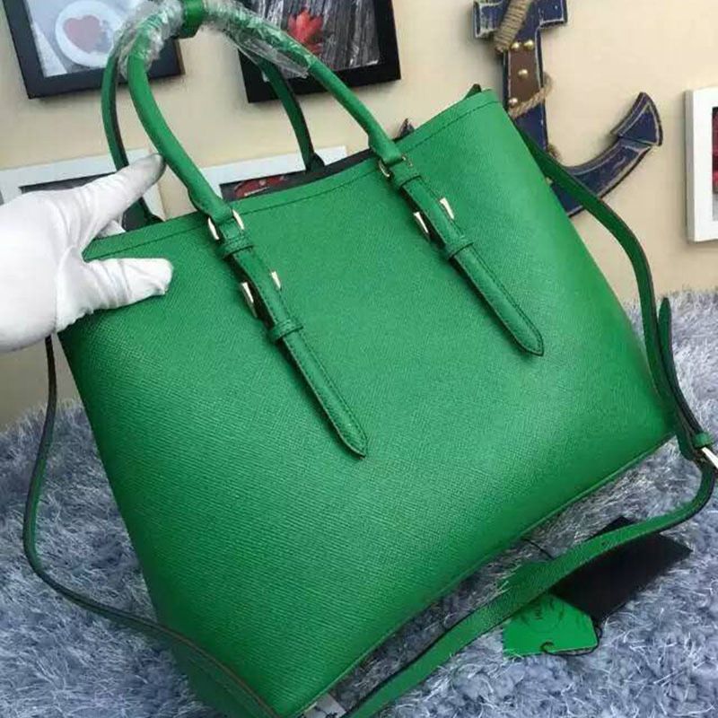 Prada 1BG820 Saffiano Leather Double Bag In Green