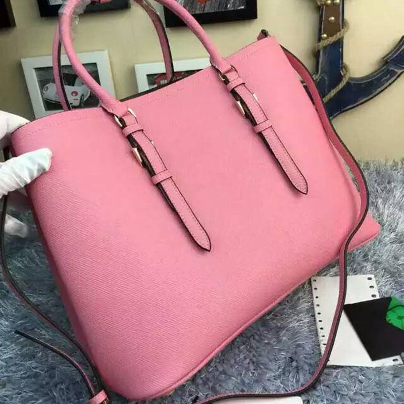 Prada 1BG820 Saffiano Leather Double Bag In Pink