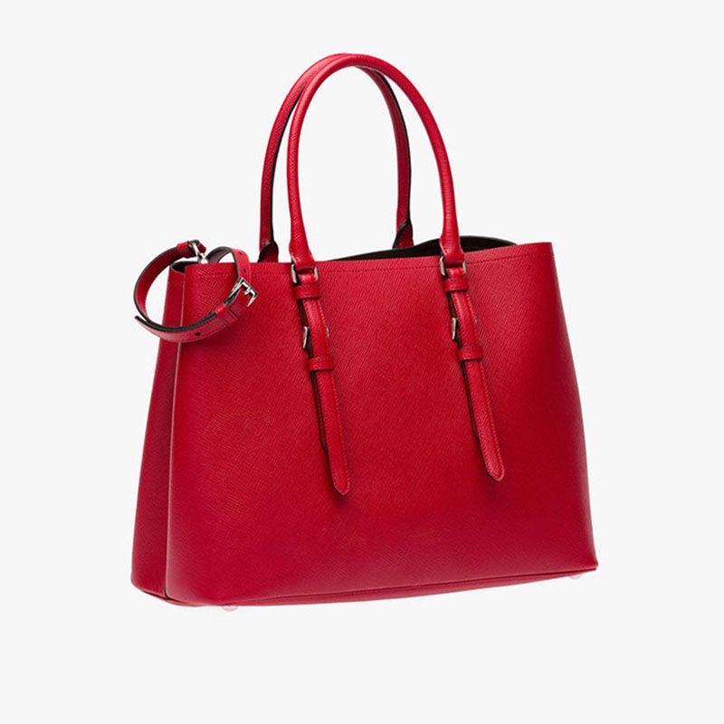 Prada 1BG820 Saffiano Leather Double Bag In Red