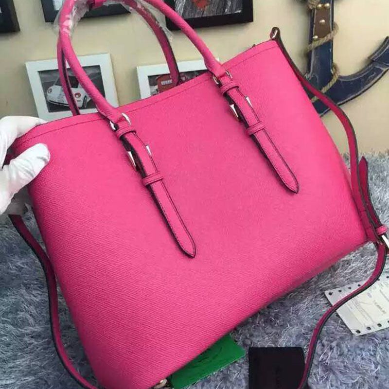 Prada 1BG820 Saffiano Leather Double Bag In Rose